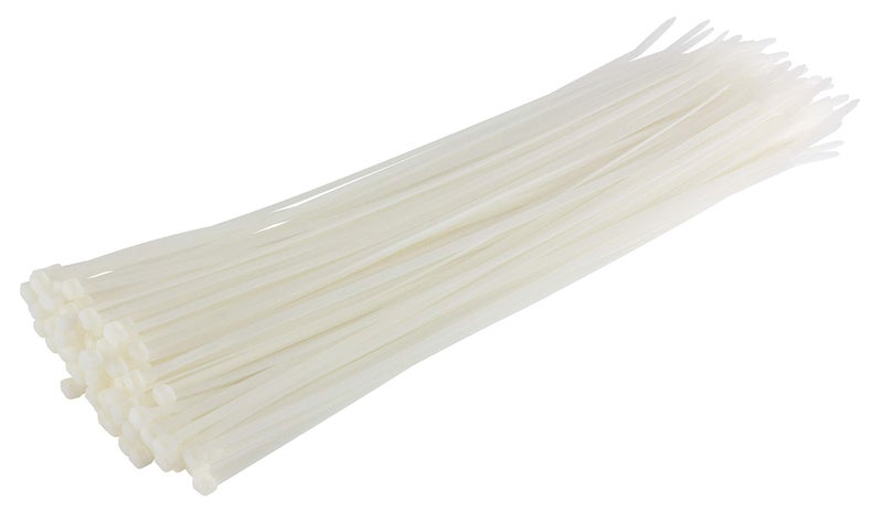 GTSE 14 Inch White/Clear Zip Ties, 100 Pack, 50lb Strength, UV Resistant Long Nylon Cable Ties, Self-Locking 14" Tie Wraps - Image 1