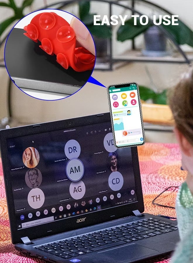 4PCS Heart-Shaped Silicone Suction Cup Phone Holders | Anti-Slip & Self-Adhesive Multipurpose Phone Mounts for Home & Car - Image 3