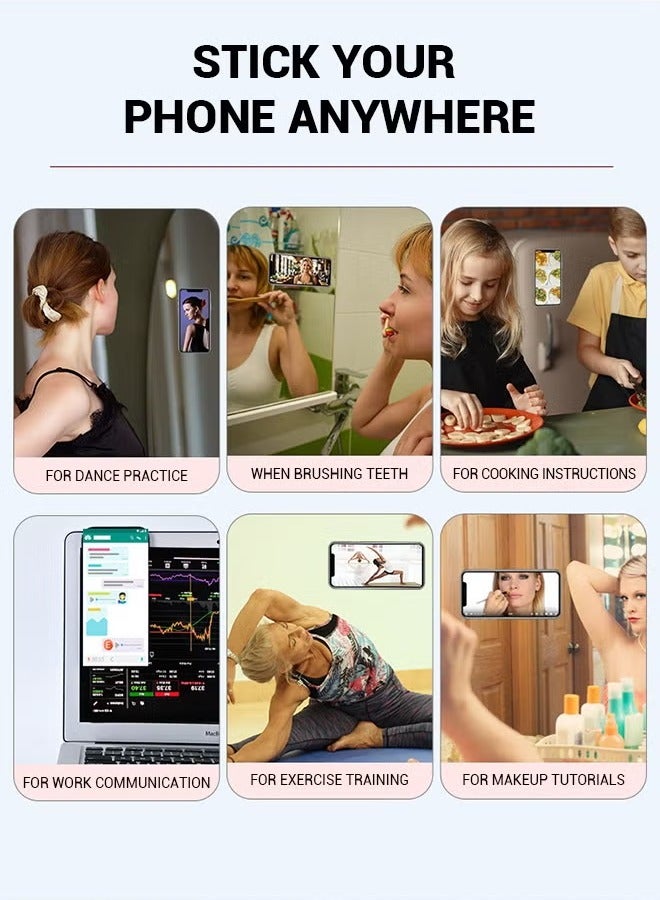 4PCS Heart-Shaped Silicone Suction Cup Phone Holders | Anti-Slip & Self-Adhesive Multipurpose Phone Mounts for Home & Car - Image 4