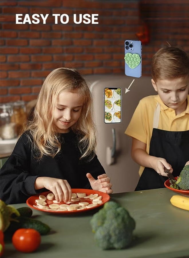 4PCS Heart-Shaped Silicone Suction Cup Phone Holders | Anti-Slip & Self-Adhesive Multipurpose Phone Mounts for Home & Car - Image 2