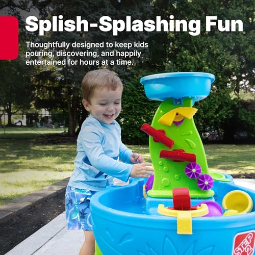 Step2 Rain Showers Splash Pond Water Table Kids Water and Sand Activity Sensory Playset Summer Outdoor Toys 13 Piece Water Toy Accessories For Toddlers 15 Years Old Blue Green - Image 5