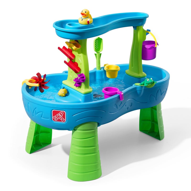 Step2 Rain Showers Splash Pond Water Table Kids Water and Sand Activity Sensory Playset Summer Outdoor Toys 13 Piece Water Toy Accessories For Toddlers 15 Years Old Blue Green - Image 4