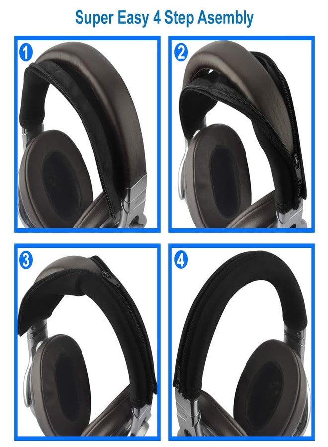 Mmobiel غطاء وسادة رأس بديل لسماعات الرأس MMOBIEL متوافق مع سوني MDR1A MDR-1ADAC/S/B MDR-1ABT MDR-1AM2/B/S MDR1RNC MDR1R MDR1RBT MDR-1R(N) MK2 (أسود) - Image 5