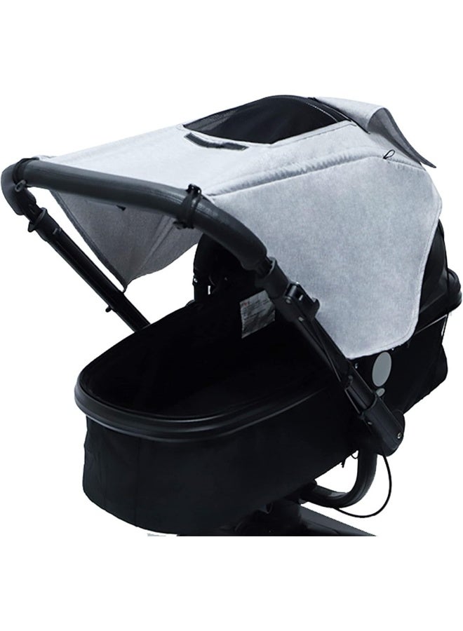 LLUFO Stroller Sun Shade Universal Baby Stroller Cover for Sun Blackout Cover (0-6m) Sunshade Visor Wind Cover Blocks Sun's Rays - Gray - Image 1