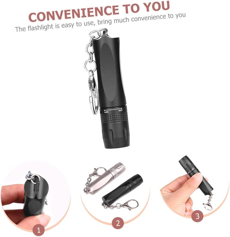 Mini Keychain Flashlight LED Torch Handheld Security Light Easy Open Keyring - Image 4