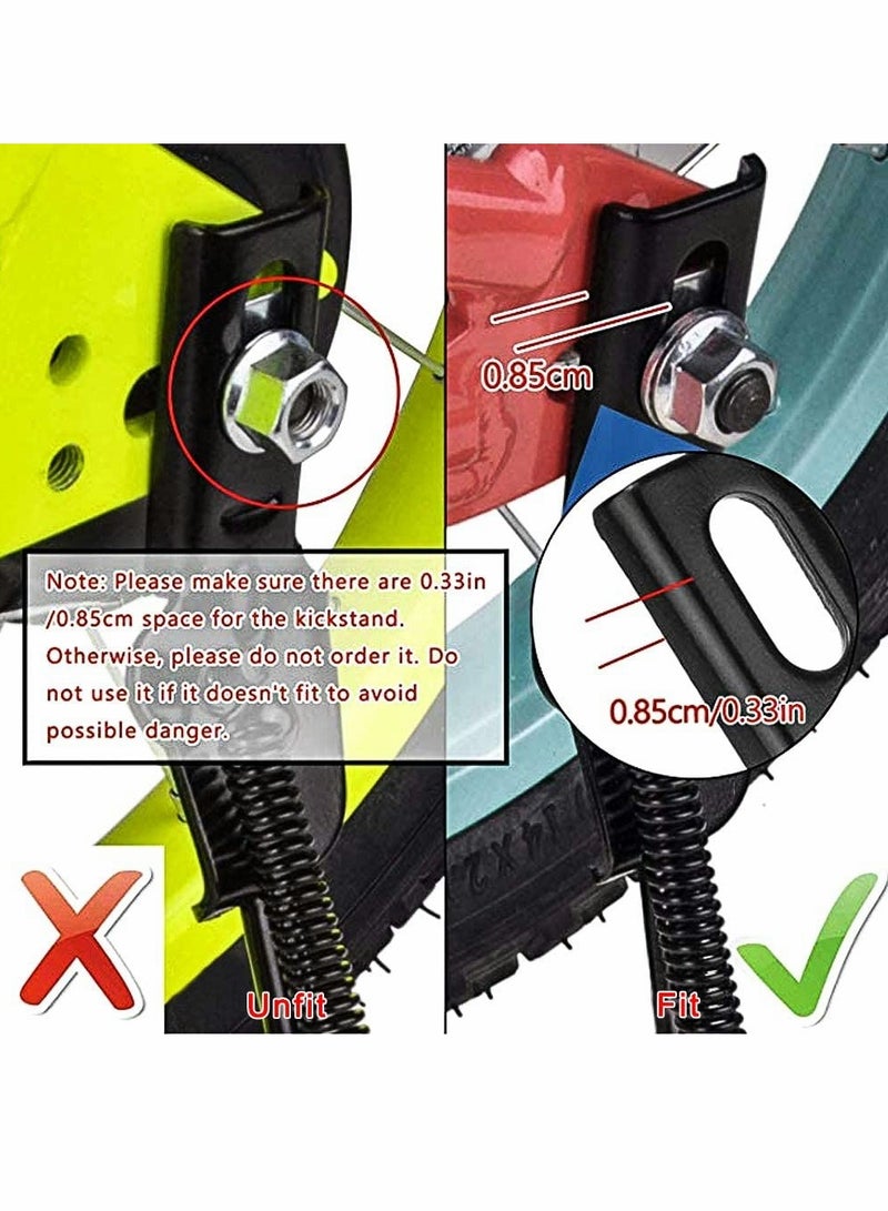 Barakah Bike Kickstand, for 18" Kids Bicycle Kick, Stand Rear Mount Premium Steel with Pad Rest 18 inch Replacement Training Wheel (Black, 1PCS) - Image 2