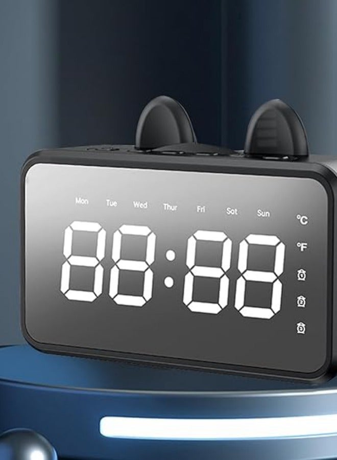 general Multi-Functional Digital Mirror Surface Alarm Clock with Speaker & FM Radio - Image 1