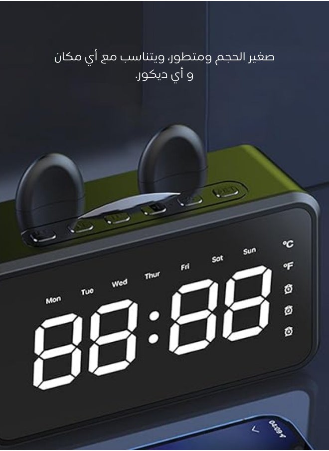 General - Multi-Functional Digital Mirror Surface Alarm Clock with Speaker & FM Radio - Image 1