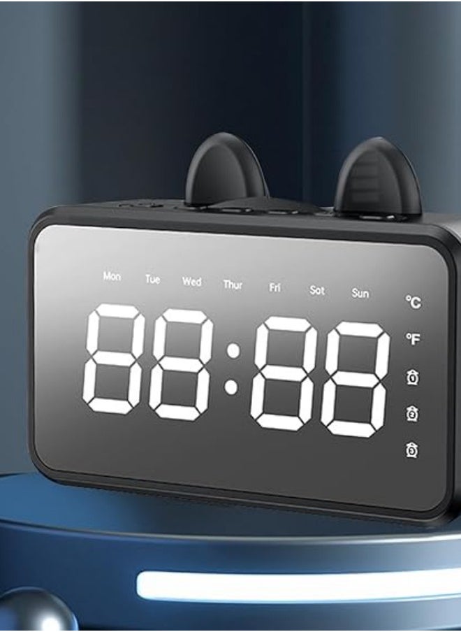 General - Multi-Functional Digital Mirror Surface Alarm Clock with Speaker & FM Radio - Image 1