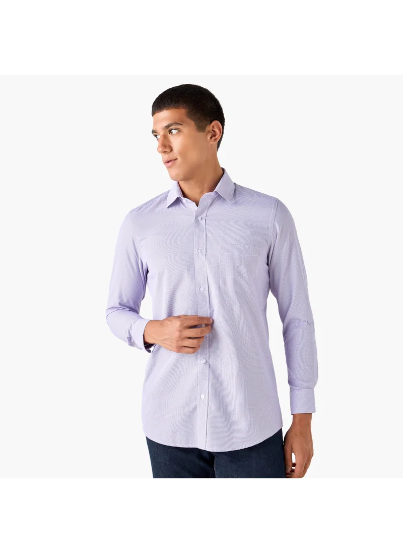 سبلاش فيڤ Regular Fit Checked Collared Shirt with Chest Pocket