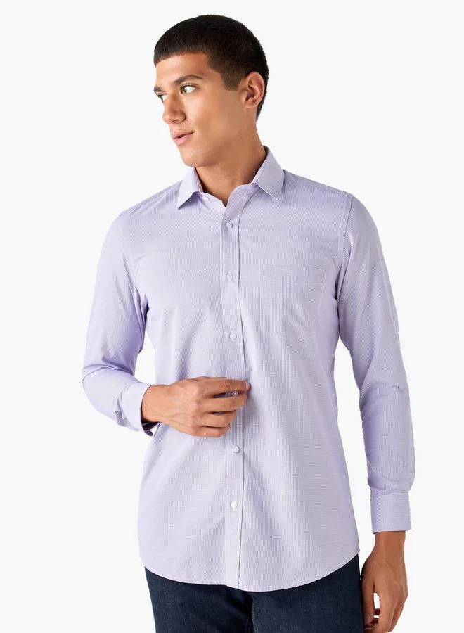 Splash FAV Regular Fit Checked Collared Shirt with Chest Pocket