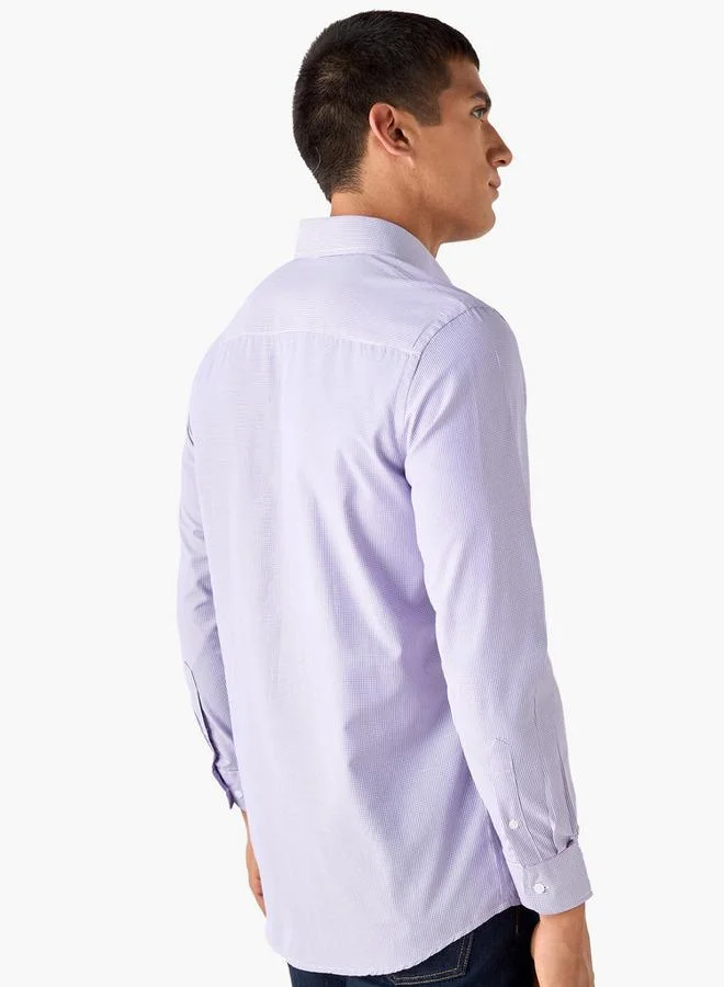 Splash FAV Regular Fit Checked Collared Shirt with Chest Pocket
