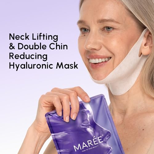 MAREE V Line Lifting Mask with Hyaluronic Acid Deep Collagen Face Mask for Women Jawline Shaper Facial Masks with Retinol Tightening Firming Neck Lift Tape Double Chin Strap for Face Lift - Image 3