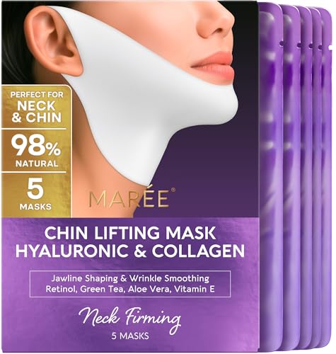 MAREE V Line Lifting Mask with Hyaluronic Acid Deep Collagen Face Mask for Women Jawline Shaper Facial Masks with Retinol Tightening Firming Neck Lift Tape Double Chin Strap for Face Lift - Image 1