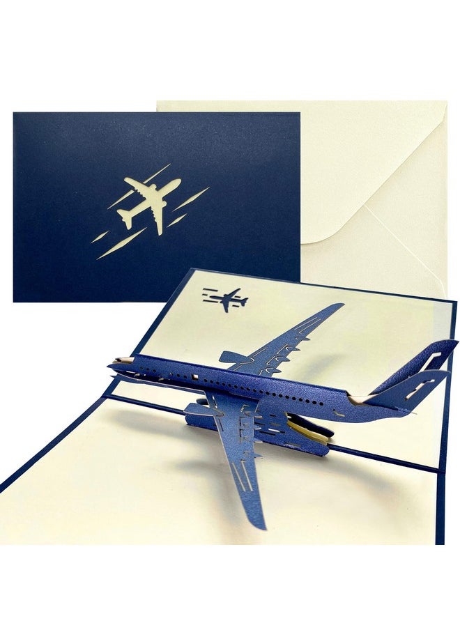 Airplane Pop Up Card, 3D Popup Greeting Cards With Envelope Aircraft For Travel Birthday Graduation Gift Men (Blue) - pzsku/Z718EFAA18FCAE4DF552EZ/45/_/1731928068/b79d5608-f0be-4b1f-92ef-b2c39e30af2b