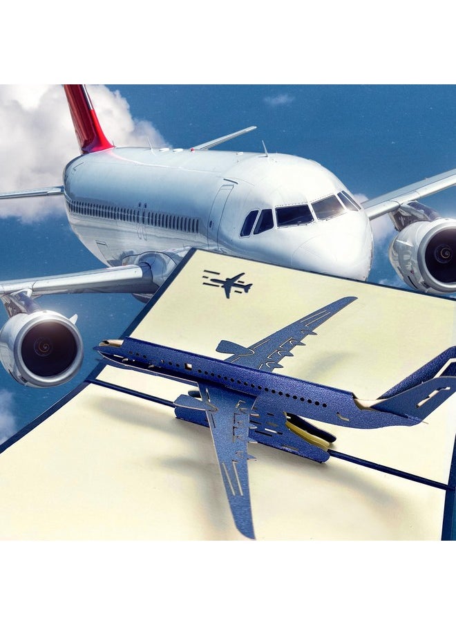 Airplane Pop Up Card, 3D Popup Greeting Cards With Envelope Aircraft For Travel Birthday Graduation Gift Men (Blue) - pzsku/Z718EFAA18FCAE4DF552EZ/45/_/1731928081/333db456-339f-4f9c-8587-8709e44598e9