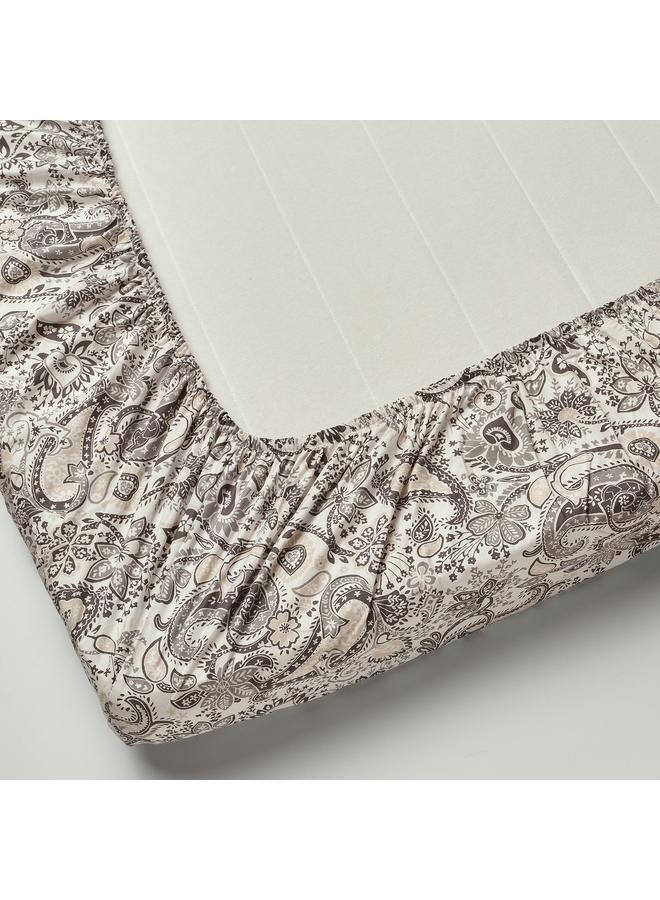 erorex Fitted sheet, grey/white, 160x200 cm - Image 4