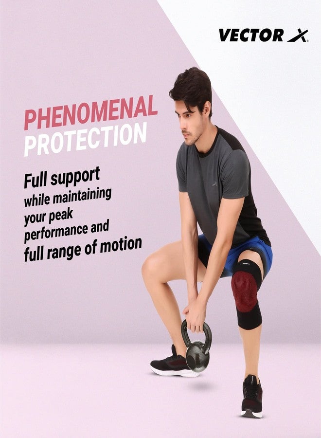 Vector X Unisex Elastic Knee Support Large Black - Image 5