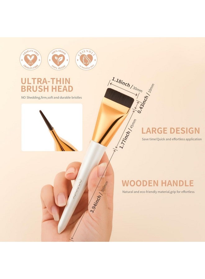 docolor Flat Foundation Brush For Liquid Makeup,Ultra Thin Liquid Foundation Brush Premium Makeup Face Brush For Blending, Cream, Thin Foundation Brush Makeup Tool Face Foundation Flat Brush - Image 2