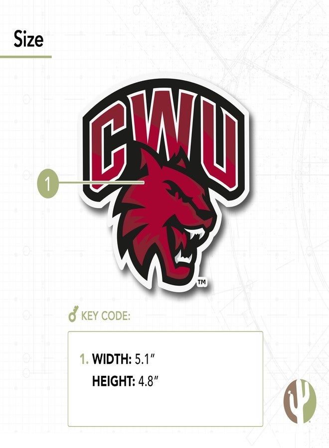 Desert Cactus Central Washington University Wildcats CWU Wellington Vinyl Decal Laptop Water Bottle Car Scrapbook Sticker (IND 12) - Image 3