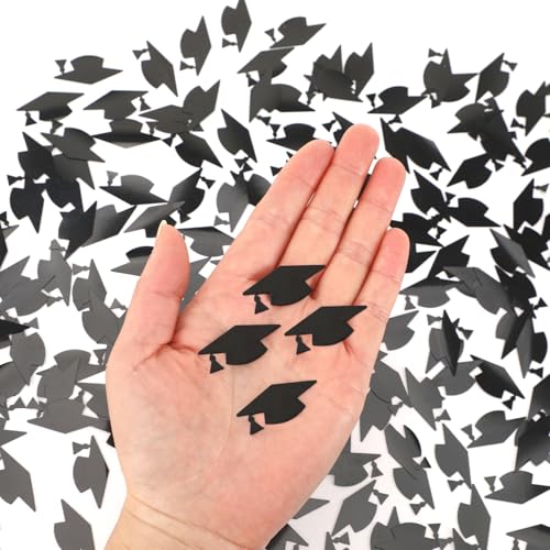 MARFOREVER Graduation Caps Confetti, Class of 2025 Black Caps Graduation Party Decorations Table Confetti for 2025 Graduation Theme Events Supplies Congrats Grad 2025 Graduation Party Decorations - Image 4