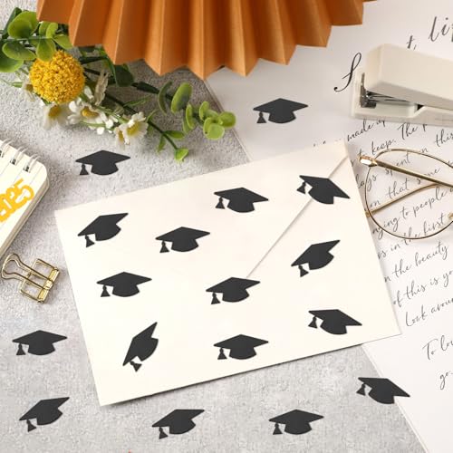 MARFOREVER Graduation Caps Confetti, Class of 2025 Black Caps Graduation Party Decorations Table Confetti for 2025 Graduation Theme Events Supplies Congrats Grad 2025 Graduation Party Decorations - Image 5