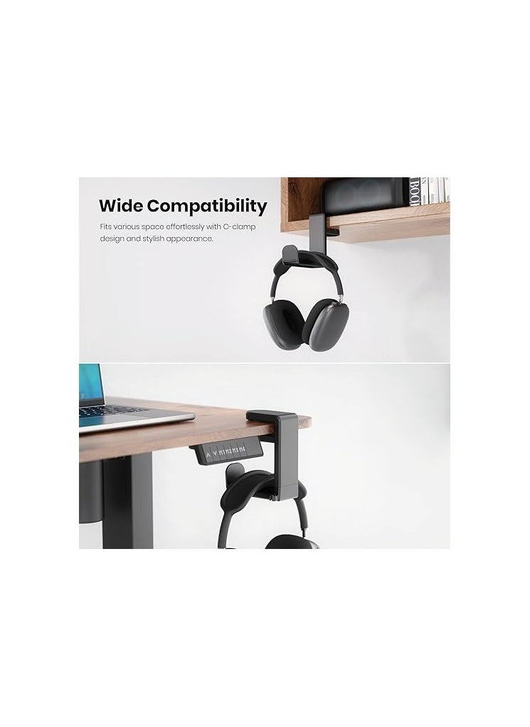 Generic Gaming Headset Headphone Hook Holder Hanger Mount, Headphones Stand with Adjustable & Rotating Arm Clamp , Under Desk Design , Universal Fit , Built in Cable Clip Organizer EURPMASK  - Image 2