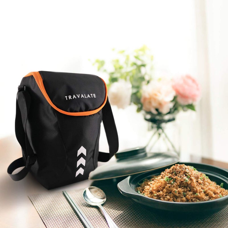 TRAVALATE Waterproof Lunch Bag for Office Men and Women Thermally Insulated Tiffin Bag Black Orange Polyester 12 litres - Image 5