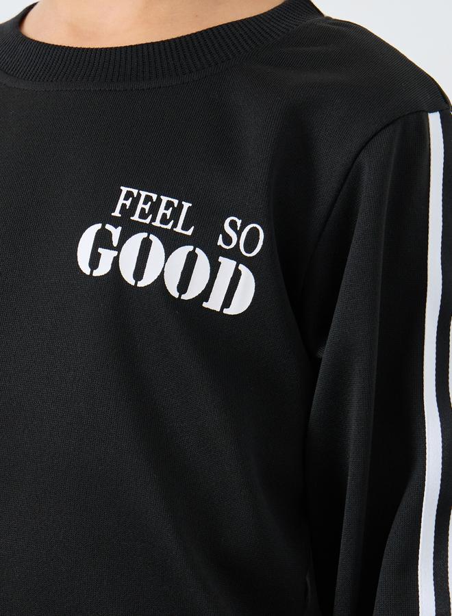 Styli Boys Black Slogan Print Sweatshirt - Image 3