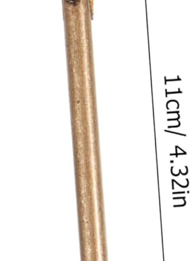 قفل خزانة على شكل ورقة برونزية عتيق، قفل باب داخلي قديم ومفتاح - Image 3