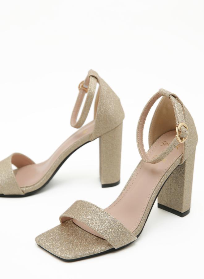 سنيك ايه بيك صنادل بكعب عريض مفتوح من الأمام مزينة - Image 4