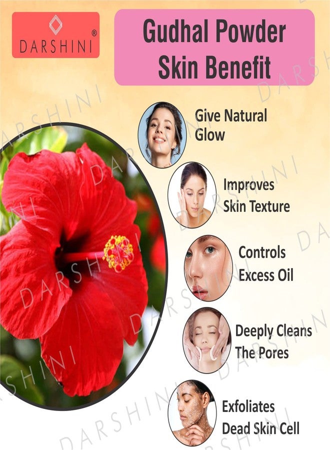 Darshini Hibiscus Powder | Gudhal Powder (Rosa Sinensis), Face Pack and Hair Care, 200g - Image 2