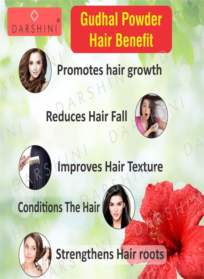 Darshini Hibiscus Powder | Gudhal Powder (Rosa Sinensis), Face Pack and Hair Care, 200g - Image 3