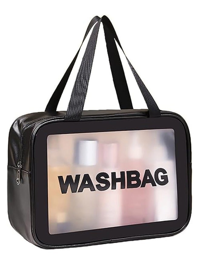 Premium Waterproof Travel Toiletry Bag – Large Capacity, Translucent Privacy Design  Durable PVC – Ideal for Hajj, Family Trips  Outdoor Use - Image 1