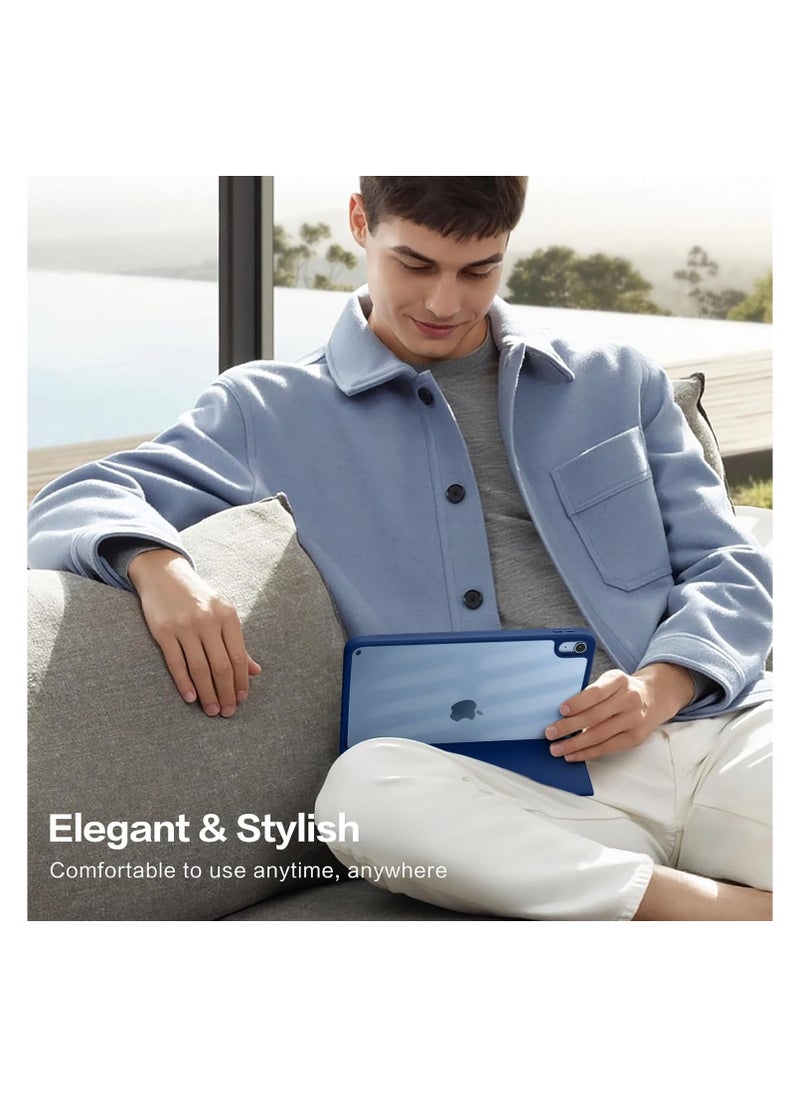 إيفو حافظة iPad 10th Generation 2022 مع حامل قلم، ظهر شفاف، أزرق داكن  - Image 5