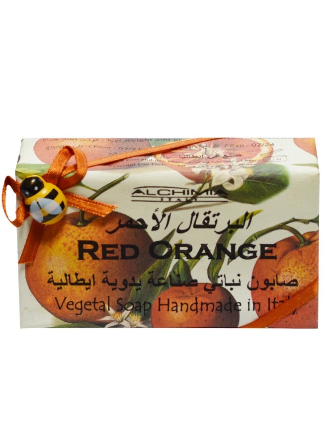 Alchimia Vegetal Soap Red Orange 200G | Uplifting citrus scent| Refreshing cleansing experience | Leaving your skin soft and smooth | Suitable for all skin types - Image 2