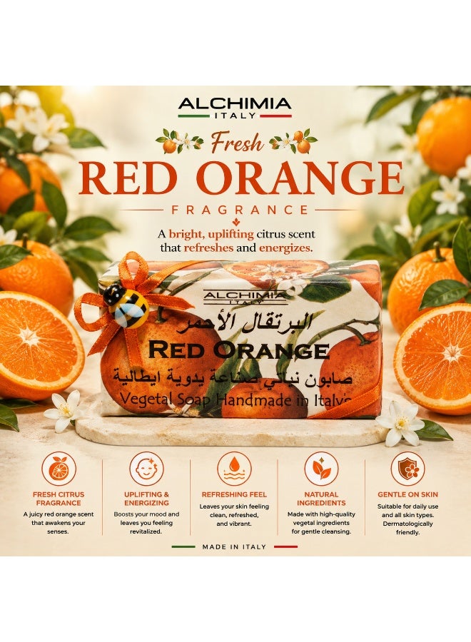 Alchimia Vegetal Soap Red Orange 200G | Uplifting citrus scent| Refreshing cleansing experience | Leaving your skin soft and smooth | Suitable for all skin types - Image 4