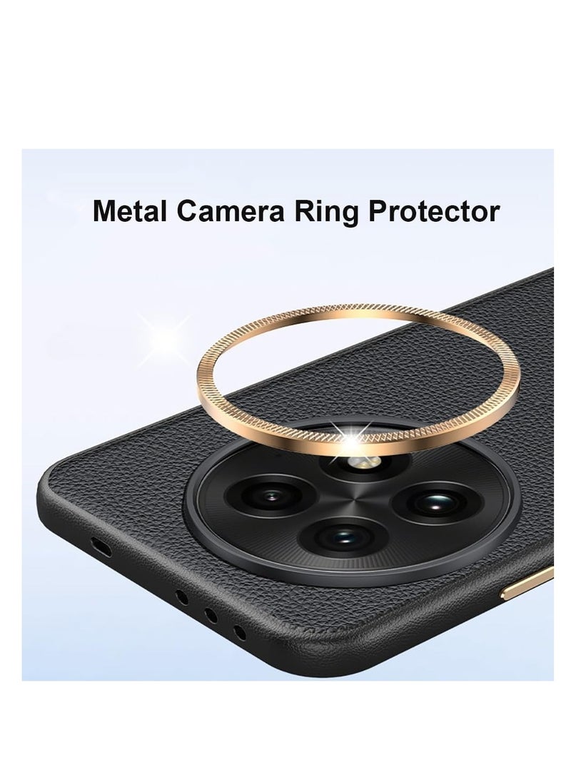 Generic - Case Compatible with OnePlus 13 5G Case High End Leather Metal Camera Ring Protection Anti-Drop Shockproof Protective Cover - Image 1