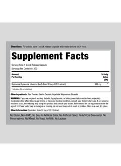 Piping Rock Gymnema Sylvestre Supplements 600 mg | 200 Capsules | Concentrated Herbal Extract | Non-GMO and Gluten Free  - Image 2