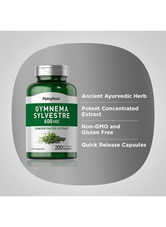 Piping Rock Gymnema Sylvestre Supplements 600 mg | 200 Capsules | Concentrated Herbal Extract | Non-GMO and Gluten Free  - Image 4