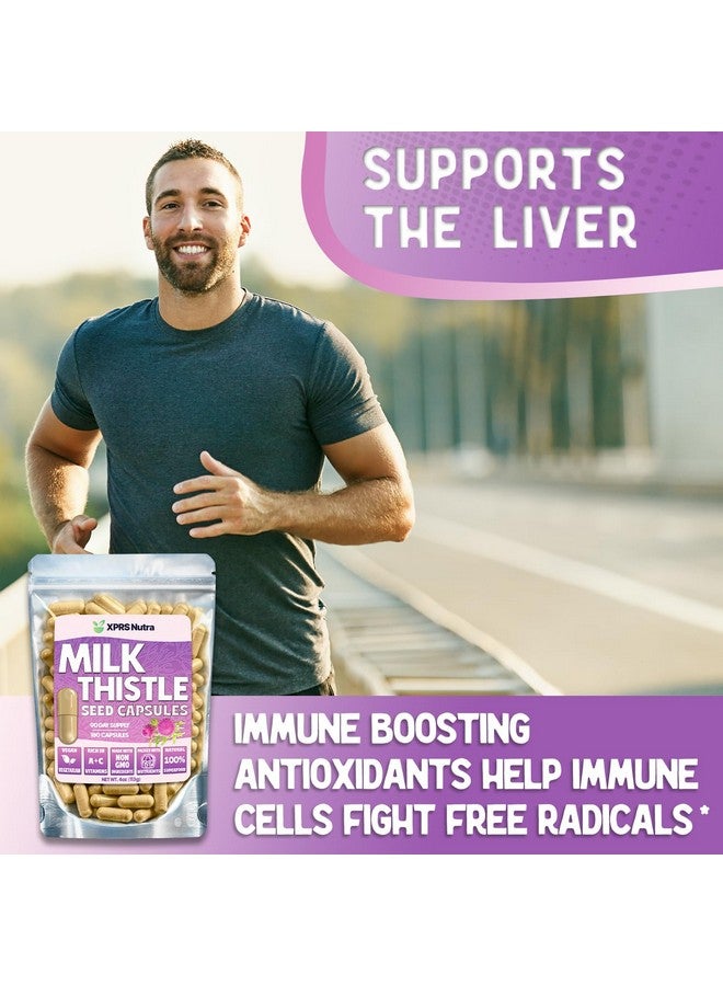 XPRS Nutra Milk Thistle Seed Capsules - 180 Count (3 Month Supply) Premium Milk Thistle Supplement Rich in Silymarin to Support the Liver and Digestion - Pure, Non-GMO Cardo Mariano Milk Thistle Pills - Image 4