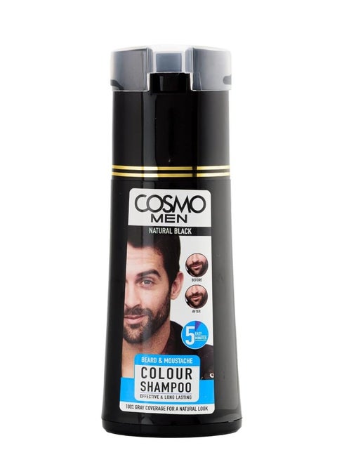 Cosmo Natural Black Beard Colour Shampoo for Unisex 180ml