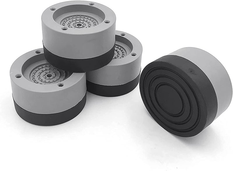 UNIQUE CART 4 Pack Anti-Vibration Pads,Rubber Noise Reduction & Vibration,Anti-Walk Foot Mount for Washer and Dryer,Adjustable Height Washing Machine Mat (Grey) - Image 1