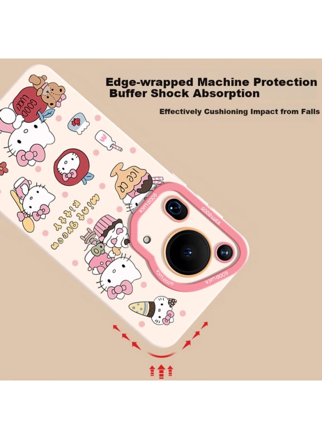Inkaida Yingkaida Huawei Pura70ultra Phone Case Huawei P70ultra Protective Cover Full Coverage Anti-drop Men And Women Fashionable Protective Shell Eye Kt Cat Little Girl - Image 2
