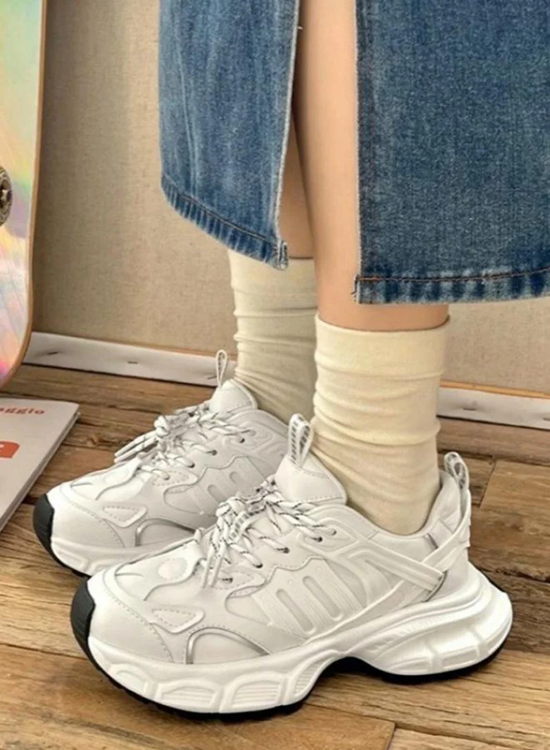 ستايلي اكتيف سنيكرز ستايلي بكعب سميك ولسان سحب