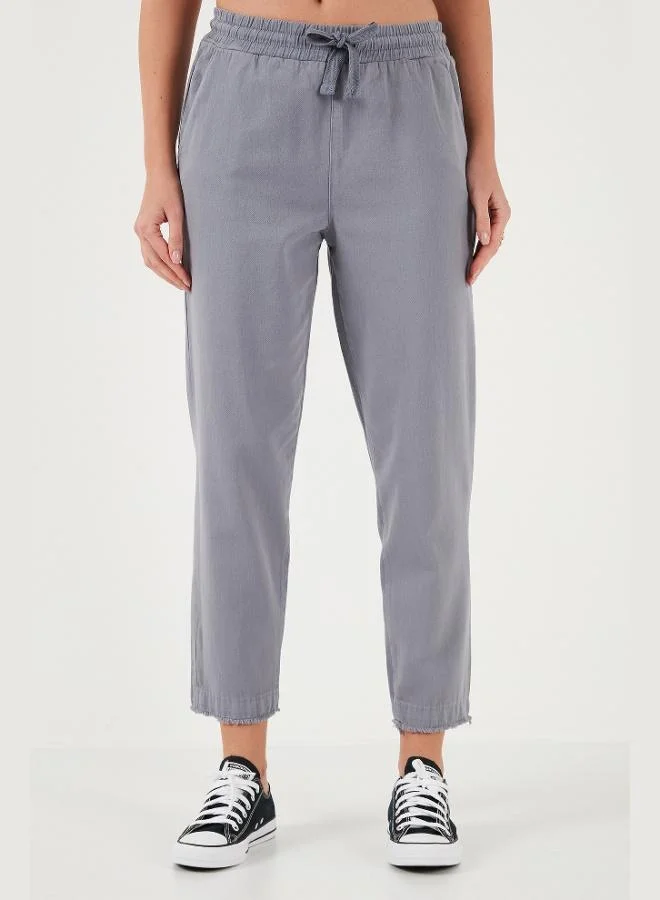 Lela Lela Cotton Regular Waist Regular Fit Straight Leg Trousers Women's PANTS 668YP42282S4