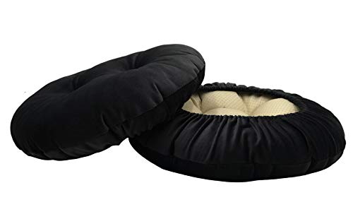 Augld 2 Pack Bar Stool Cushions with Elastic Band Stool Cover 14 Inch Black - Image 1