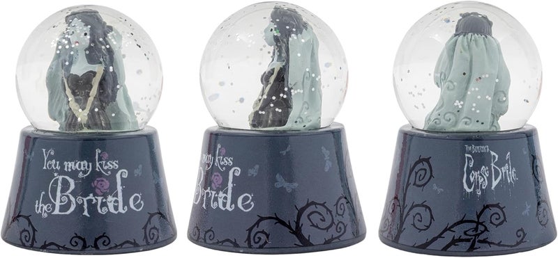 Silver Buffalo Tim Burton's Corpse Bride Emily "You May Kiss The Bride" Light-Up Mini Snow Globe With Swirling Glitter Display | 3 Inches Tall - Image 4