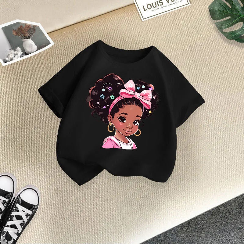 New Product Children'S Cute Cartoon Print T-Shirt Girls Short-Sleeved 2026 New Fashion Summer Children'S Clothing - Image 1