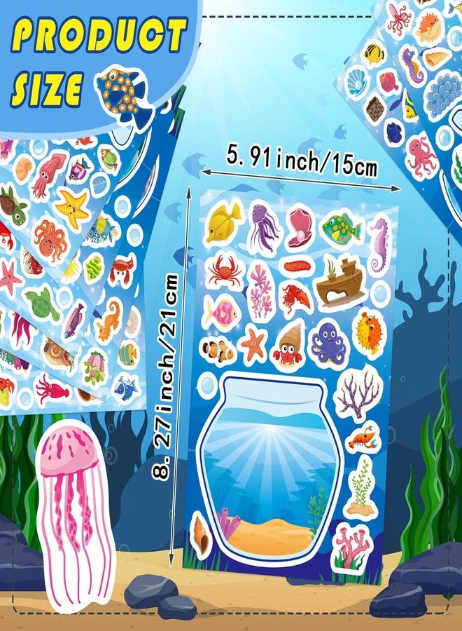 DUJAA 24 Sheets Ocean Stickers for Kids, Summer Sea Animal Aquarium Scene, Make Your Own Under The Sea Fish Tank, Classroom Activities Ocean Sea Party Favors - Image 4